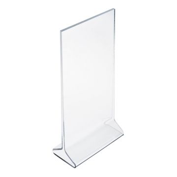 Table Tent: Clear Acrylic Table Tent Card Holder, 4 x 9 in., Open Top